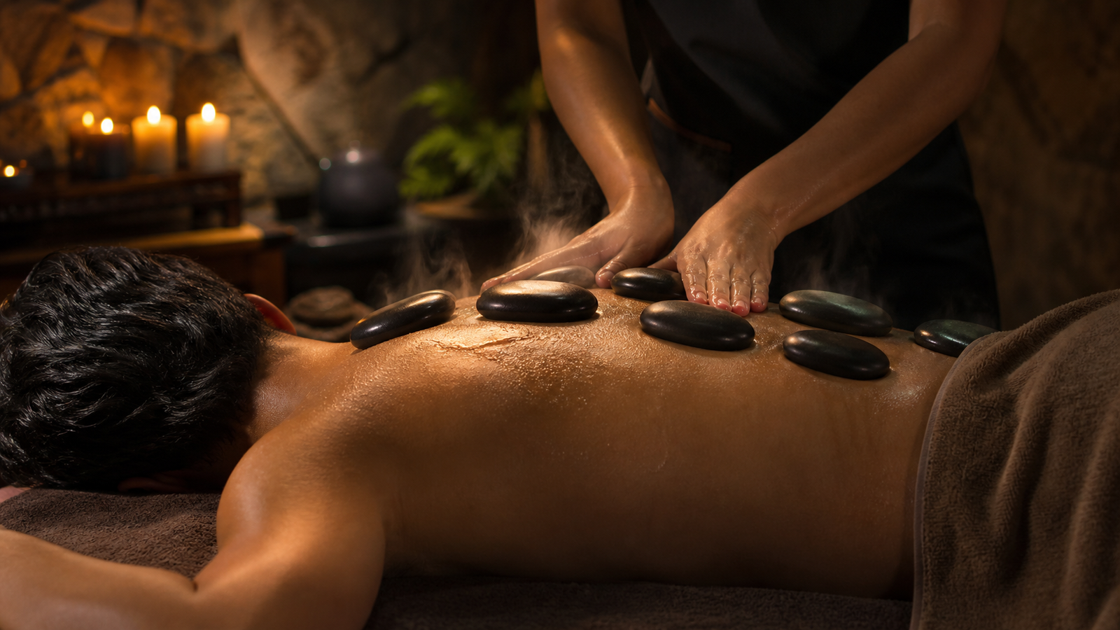 Hot Stone Massage for Muscle Relaxation at 4M Salon and Spa