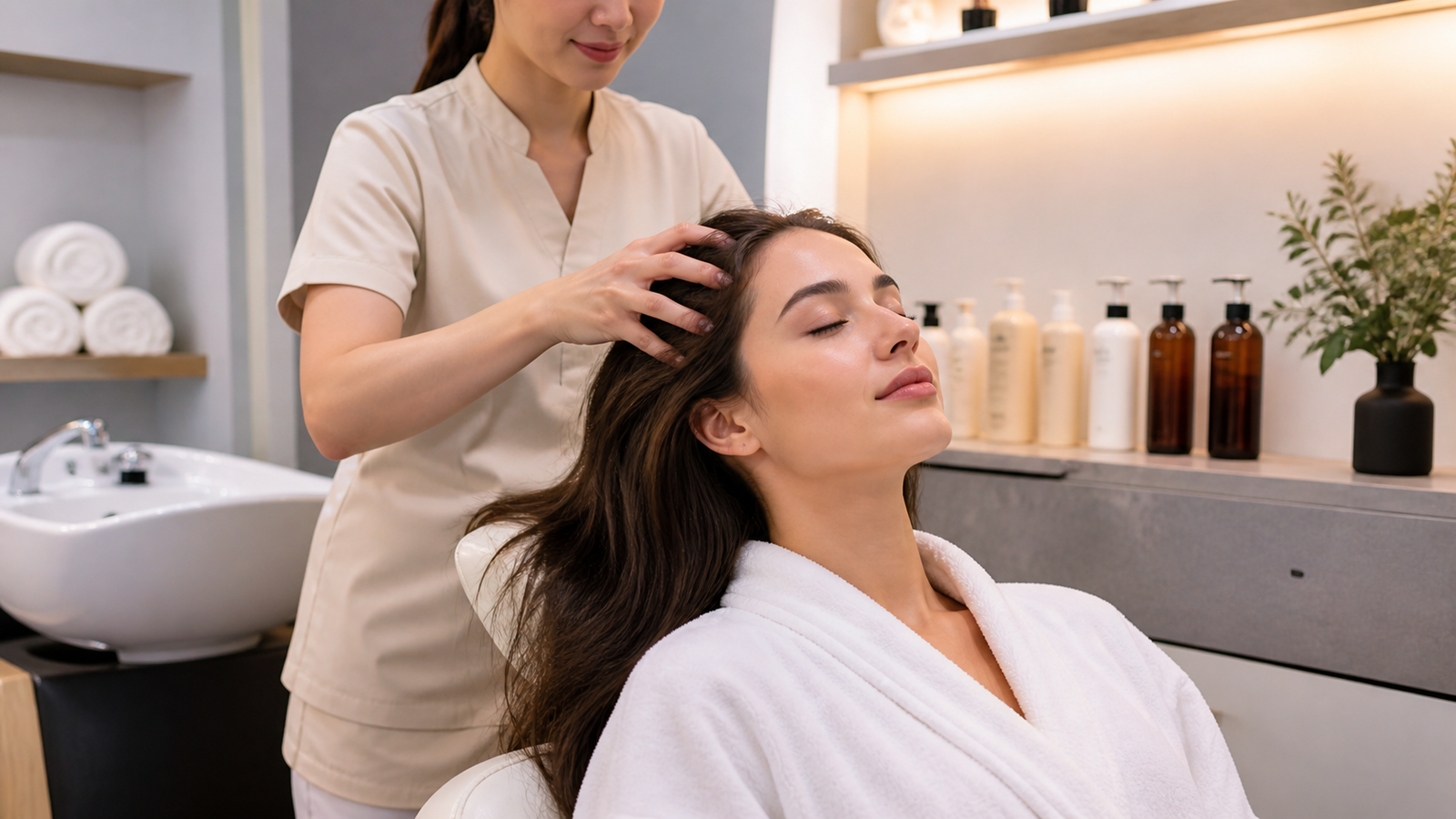 Head Massage for Stress Relief and Hair Health at 4M Salon and Spa